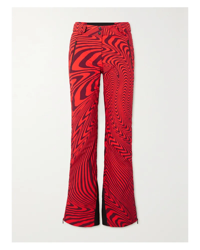 Aztech Mountain Ed Curtis Wattierte Skihose Aus Bedrucktem Stretch-material - Rot Rot