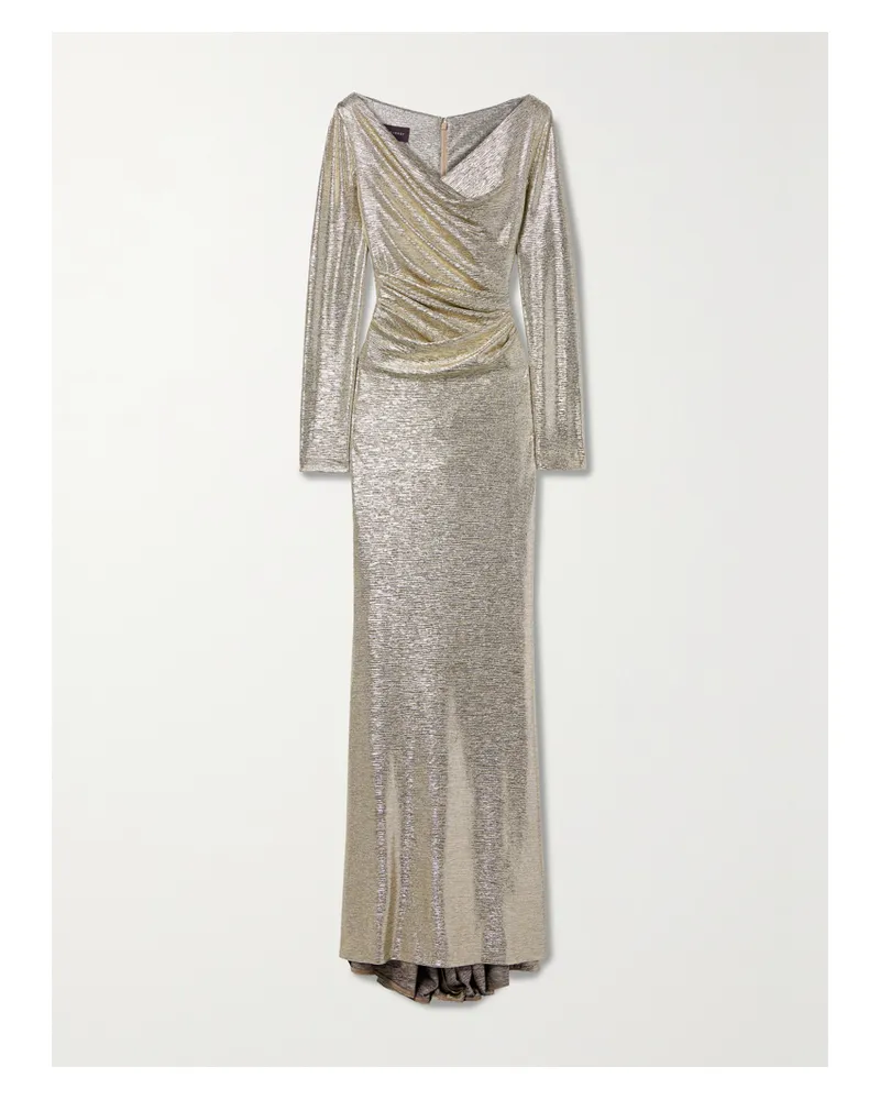 Talbot Runhof Robe Aus Stretch-jersey In Metallic-optik - Silber Silber