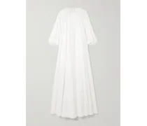 Fran Rückenfreies Maxikleid Aus Baumwolle Mit Lochstickerei - Weiß