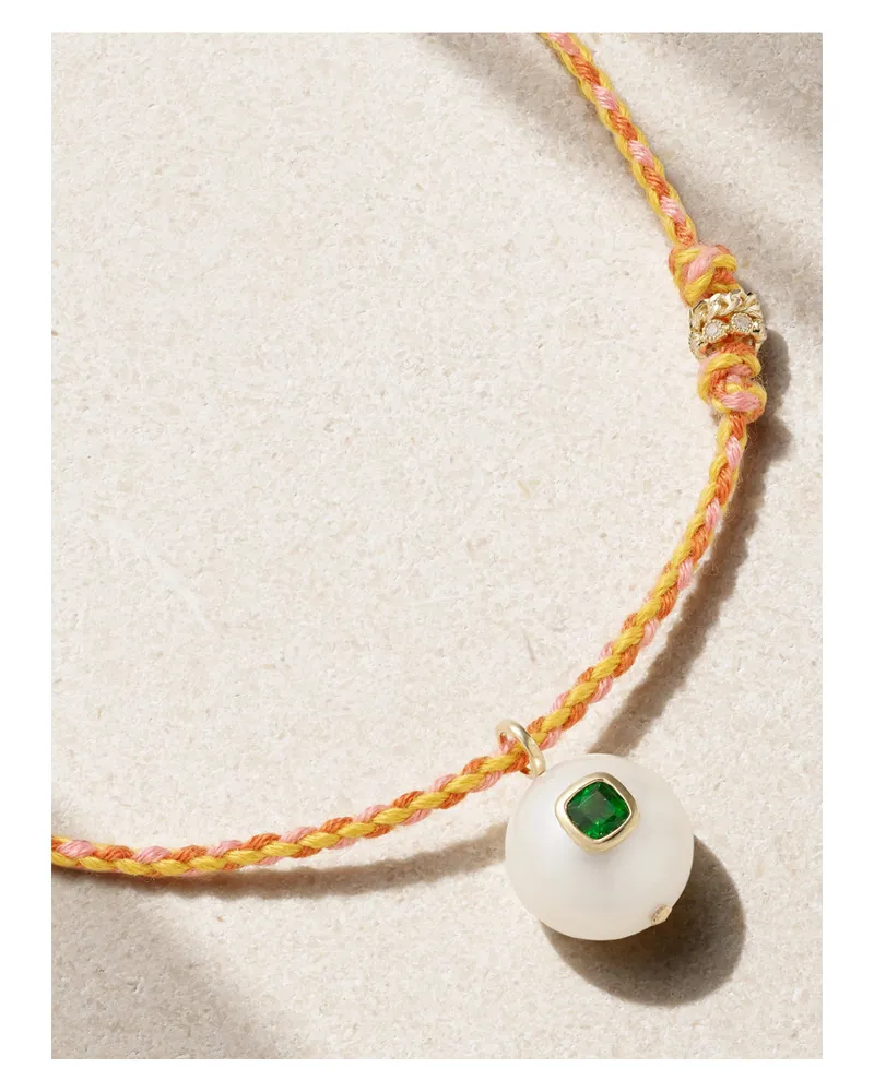 Pascale Monvoisin Eddie 9-karat Gold, Cord And Multi-stone Necklace Multi