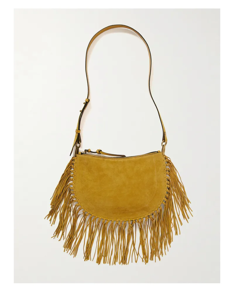 Isabel Marant Oskan Soft Fringed Suede Shoulder Bag - Yellow Yellow