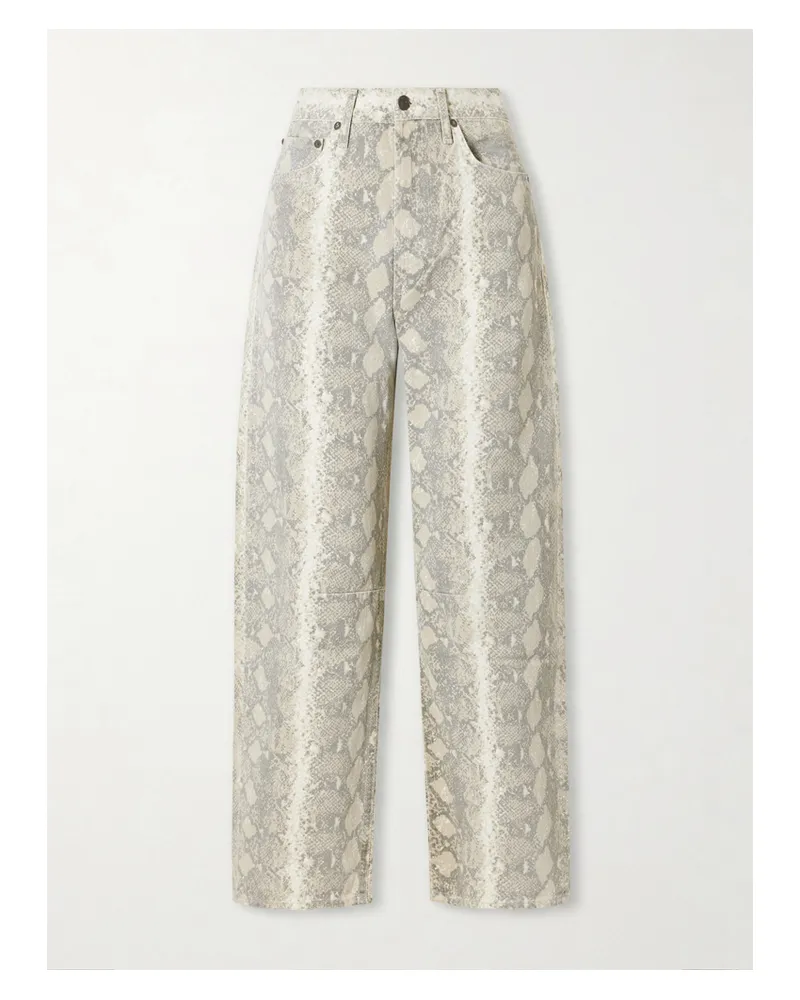 Citizens of humanity Miro Snake-print Mid-rise Wide-leg Jeans - Animal print Animal