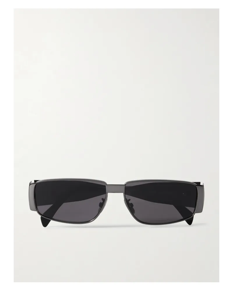 Celine Triomphe Stahlgraue Sonnenbrille Mit Rechteckigem Rahmen - Silber Silber