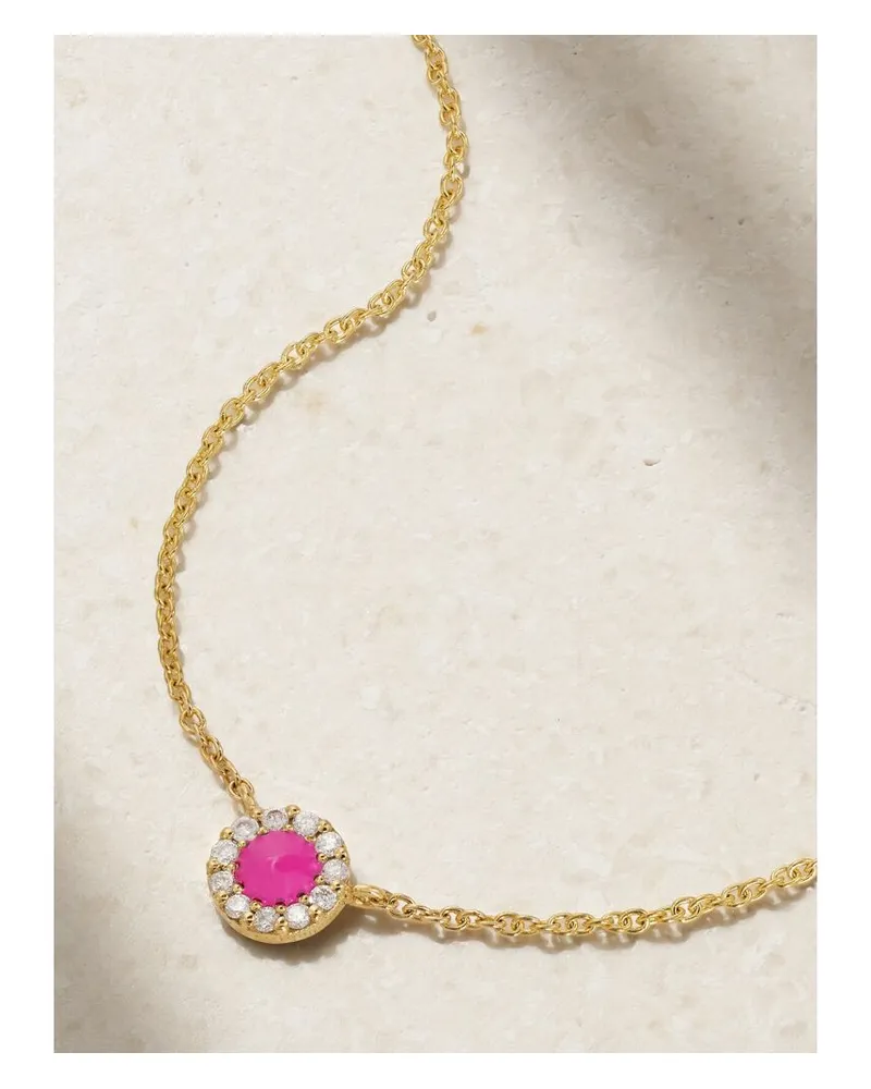 Diane Kordas Evil Eye Kette Aus 18 Karat Gold Mit Diamanten - Pink Pink