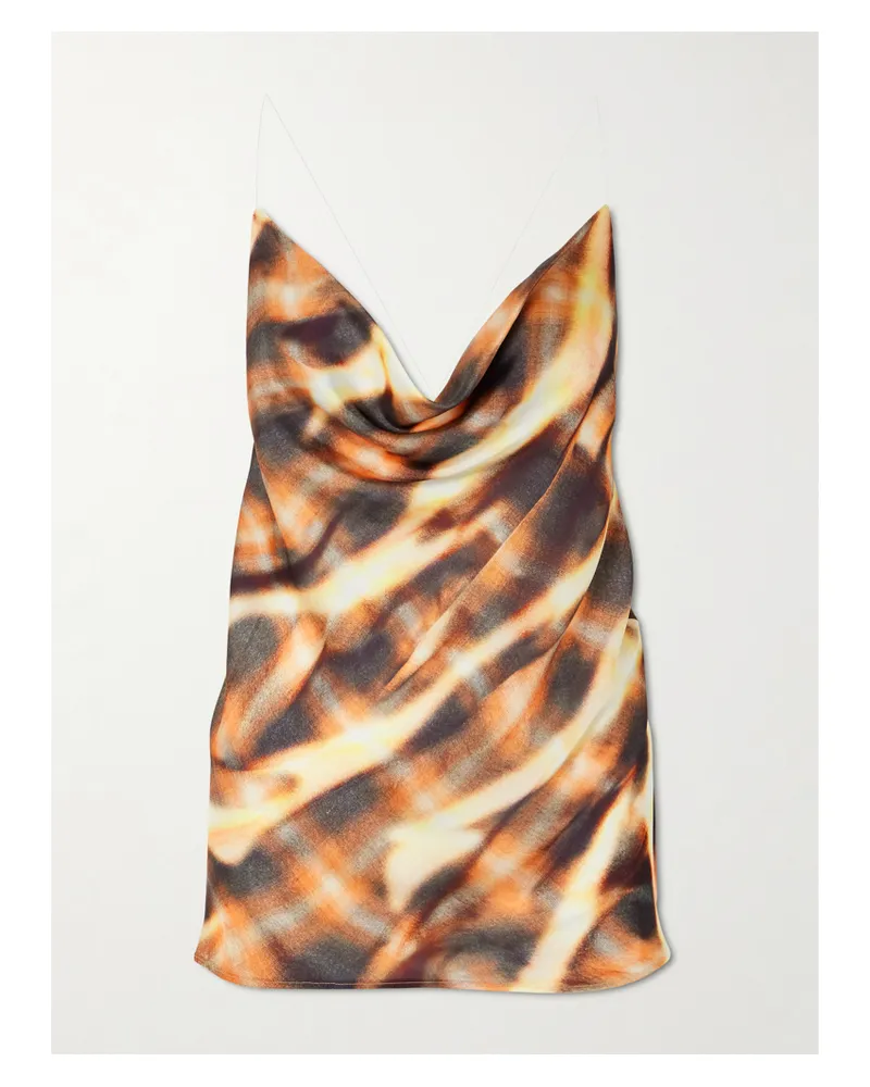 Y/PROJECT Rückenfreies Oberteil Aus Bedrucktem Satin Mit Falten - Schwarz Schwarz