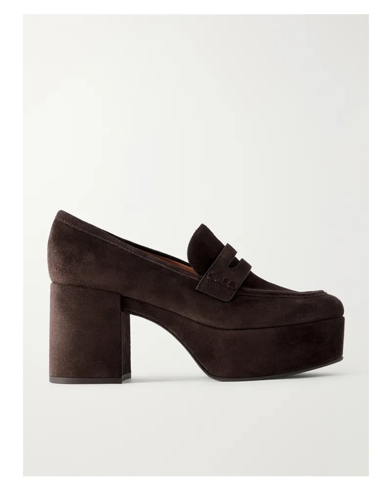 Gianvito Rossi Jenna 35mm Suede Platform Pumps - Brown Brown