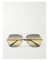 Chloé farbene Oversized-pilotensonnenbrille Silber