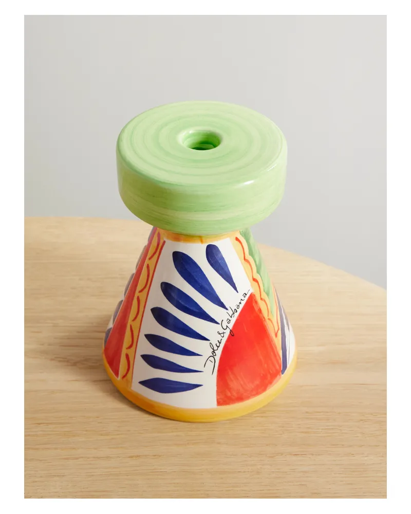 Dolce & Gabbana Kerzenständer Aus Bemalter Keramik - Mehrfarbig Mehrfarbig