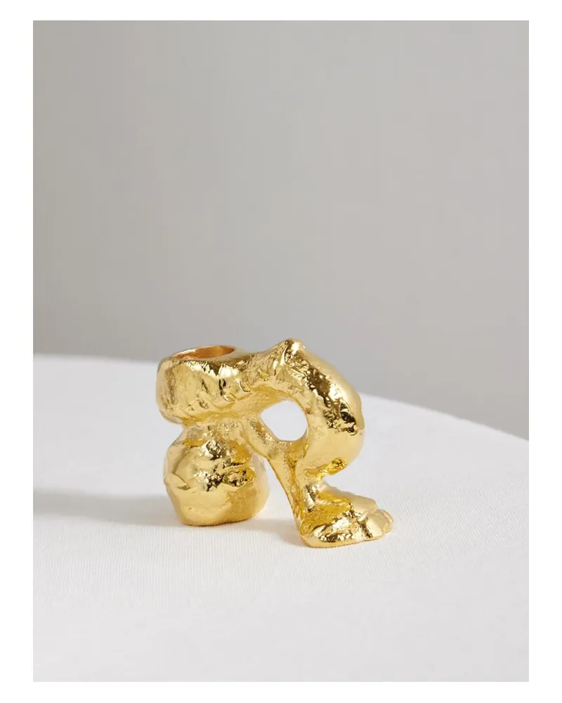 Alighieri The Lion Paw Vergoldeter Kerzenständer Gold