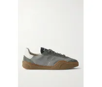 Sneakers Aus Veloursleder Und Leder - Grau