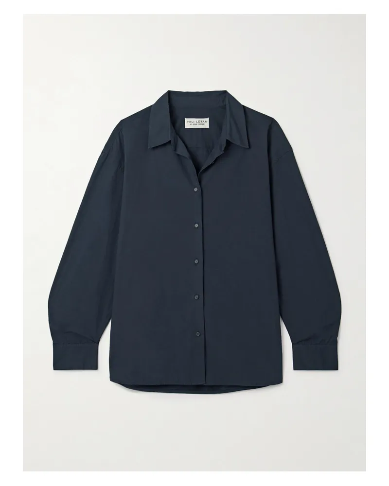 Nili Lotan Amante Hemd Aus Baumwollpopeline - Blau Blau