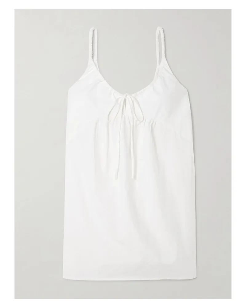 Deiji Studios Double V Minikleid Aus Biobaumwollpopeline Zum Binden - Weiß Weiß