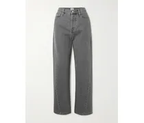 High-rise Straight-leg Organic Jeans - Gray