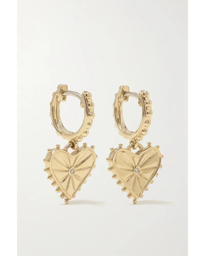 Marlo Laz Agape Creolen Aus 14 Karat Gold Mit Diamanten Gold