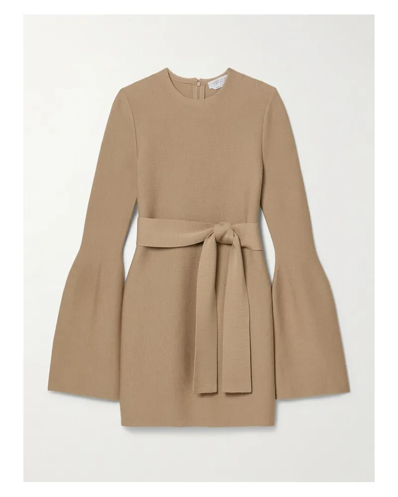 Gabriela Hearst Tenas Minikleid Aus Einer Woll-kaschmirmischung Mit Bindegürtel - Braun Braun