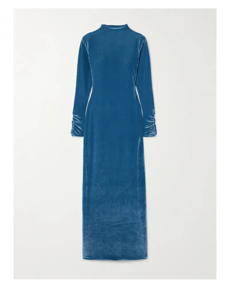 Maygel Coronel Fragola Rückenfreies Maxikleid Aus Stretch-samt - Blau Blau