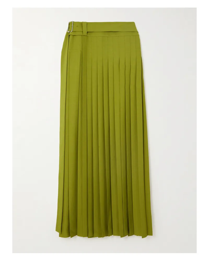 Erdem Maxirock Aus Plissiertem Twill - Grün Grün