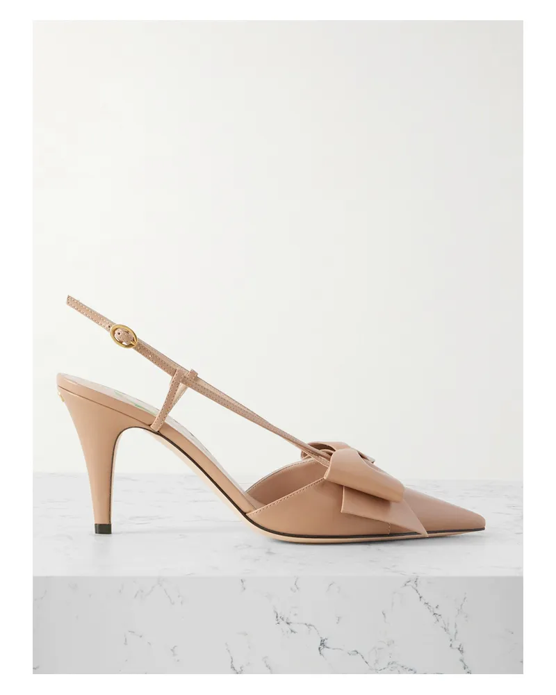Valentino Garavani 85 Bowow Slingback-pumps Aus Leder Mit Schleife - Pink Pink