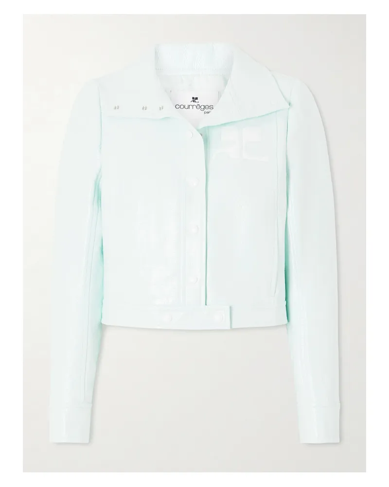 Courrèges Reedition Verkürzte Jacke Aus Einer Beschichteten Baumwollmischung - Grün Grün