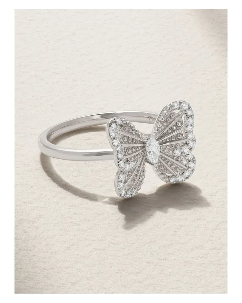 De Beers Portraits Of Nature Butterfly Ring Aus 18 Karat Weißgold Mit Diamanten Gold