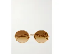 Iconic Round-frame Gold-tone Sunglasses
