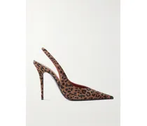 Anok Slingback-pumps Aus Veloursleder Mit Leopardenprint - Animal-Print