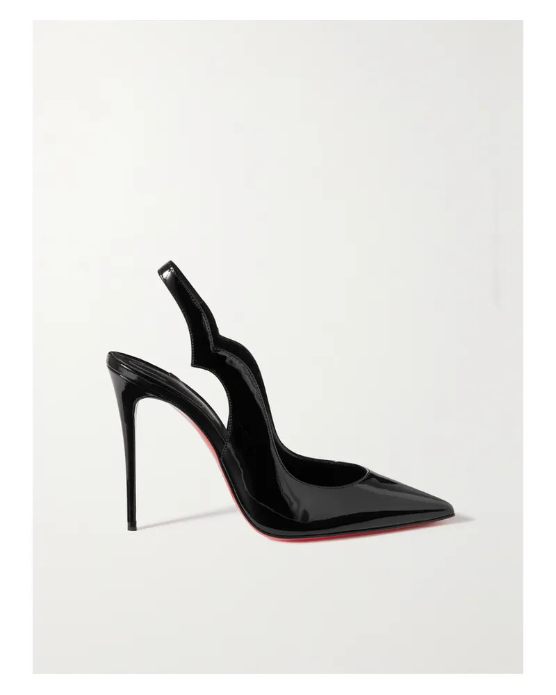 Christian Louboutin Hot Chick Sling 100 Slingback-pumps Aus Lackleder - Schwarz Schwarz