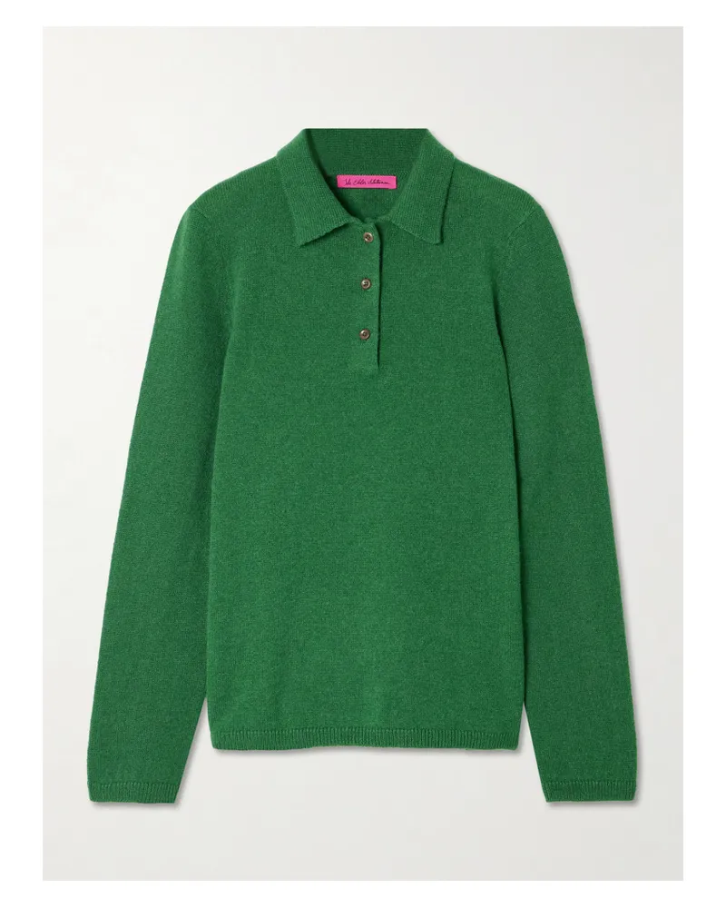 The Elder Statesman Laurel Cashmere Polo Sweater - Green Green