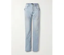 City Hoch Sitzende Jeans Mit Geradem Bein Und Nieten - Blau