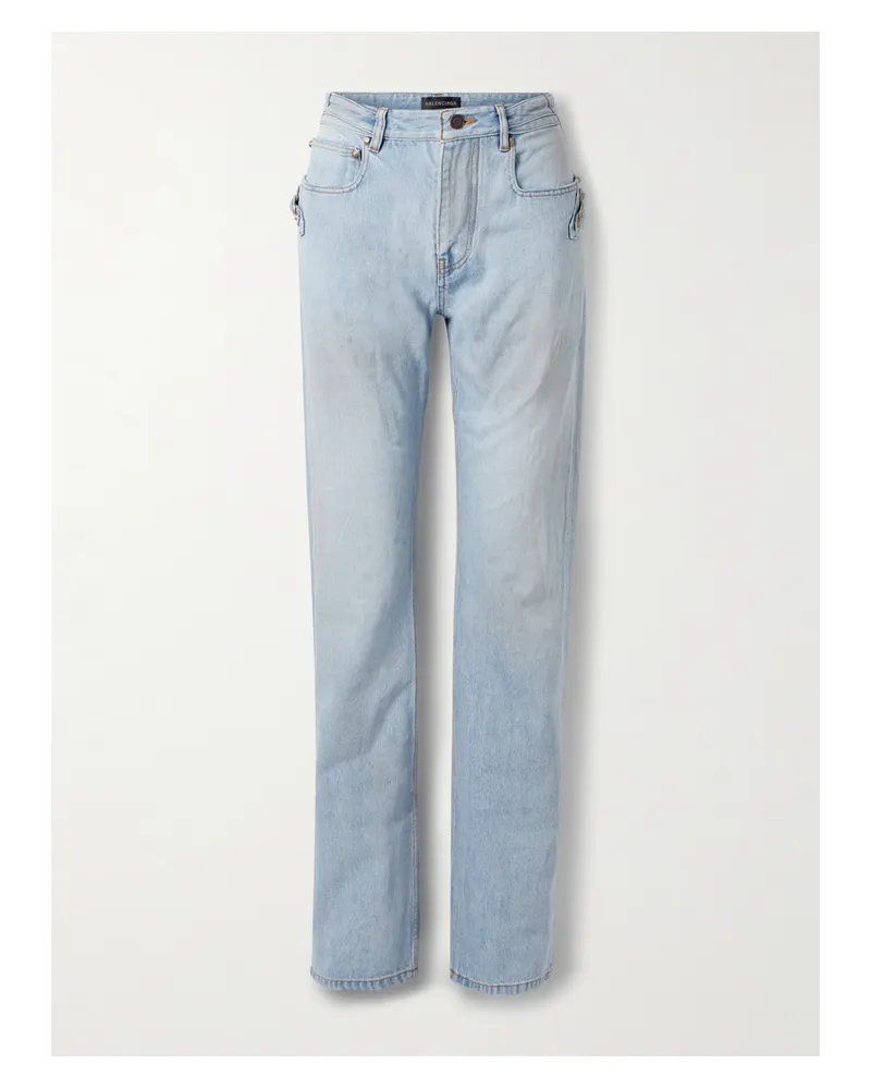 Balenciaga City Hoch Sitzende Jeans Mit Geradem Bein Und Nieten - Blau Blau