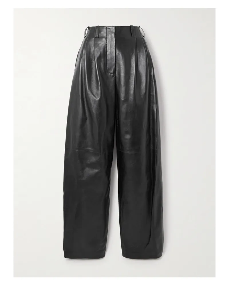 Givenchy Barrel-hose Aus Leder Mit Falten - Schwarz Schwarz