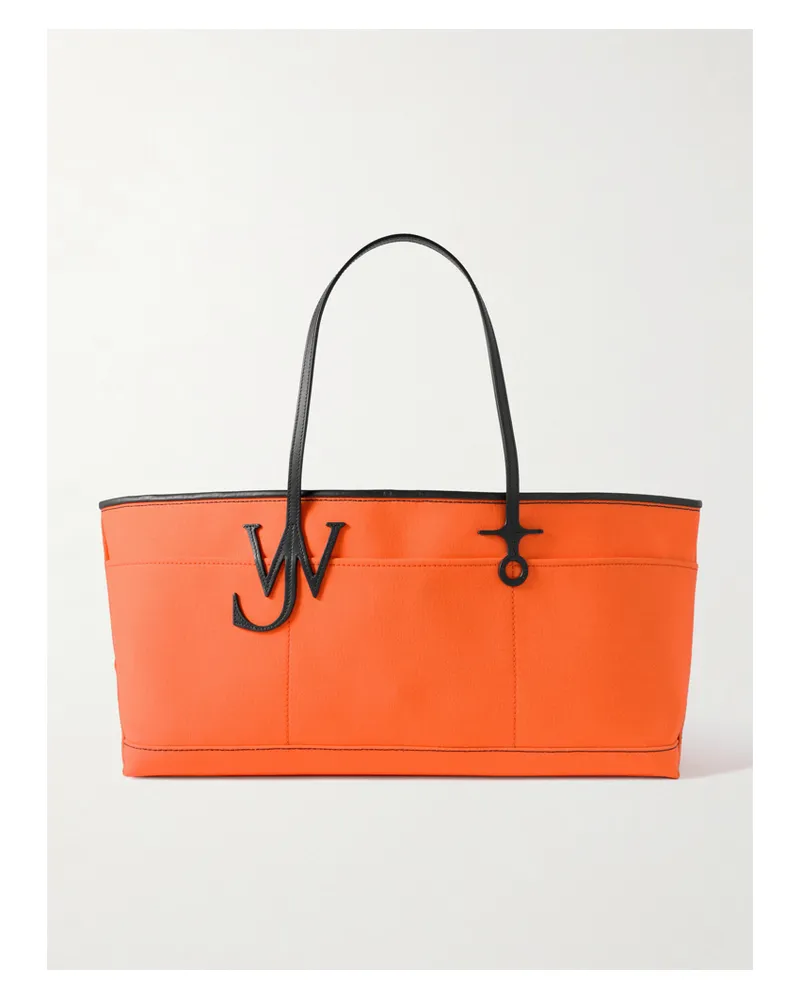 J.W.Anderson Anchor Leather-trimmed Canvas Tote - Orange Orange