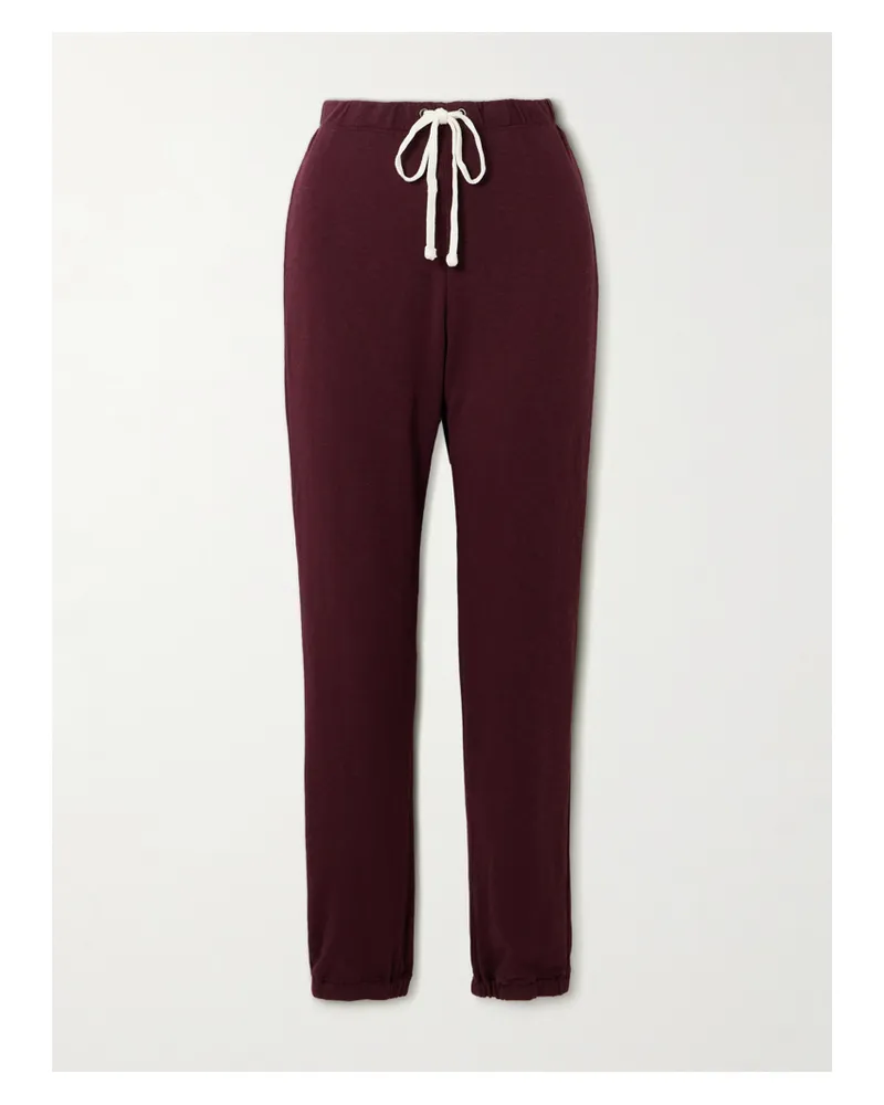 James Perse Cotton-jersey Track Pants - Burgundy Burgundy