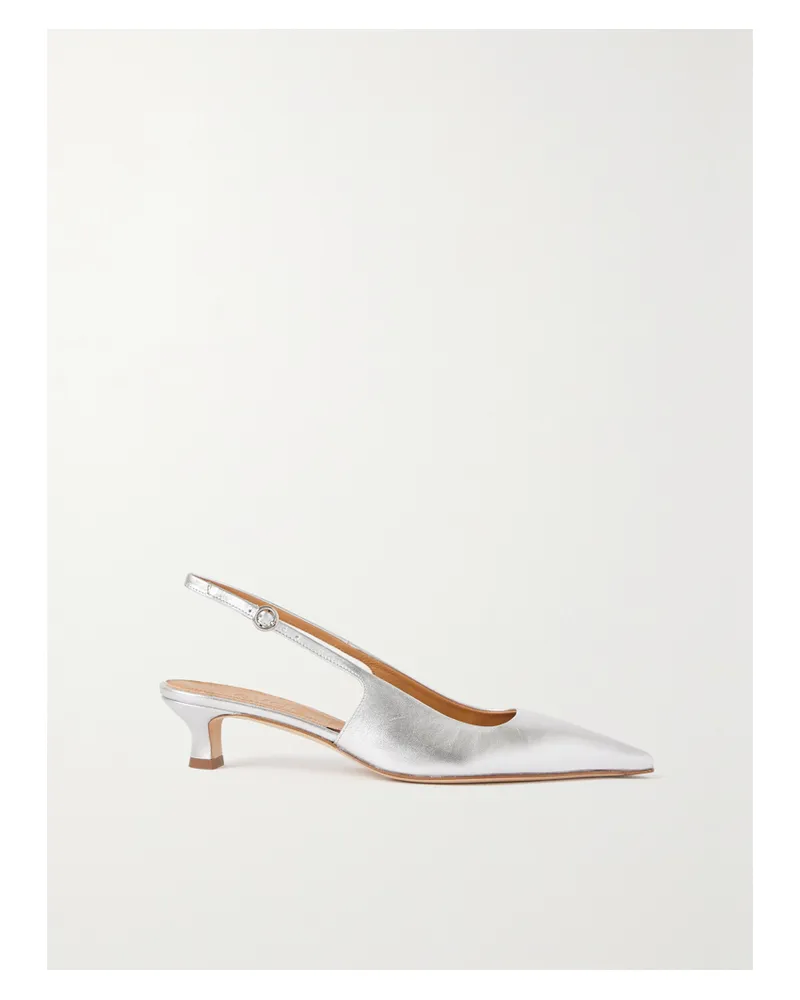 aeyde Catrina Slingback-pumps Aus Metallic-leder - Silber Silber