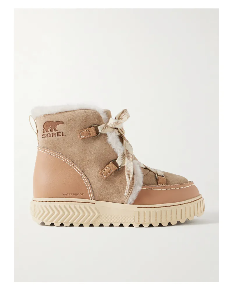 Sorel Ona Ave™ Schnürstiefel Aus Veloursleder Mit Lederbesätzen Und Fleecefutter - Neutral Neutral