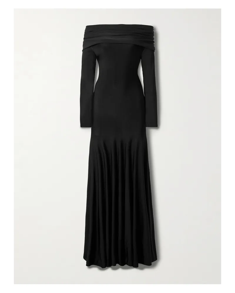 KHAITE Genesis Off-the-shoulder Jersey Maxi Dress - Black Black