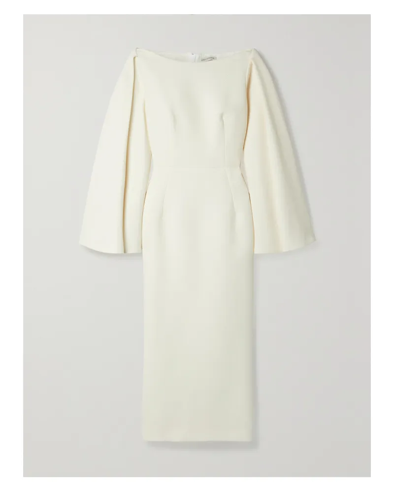 EMILIA WICKSTEAD Switzy Midikleid Aus Cloqué Mit Cape-effekt - Elfenbein Elfenbein