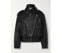Aneli Textured-leather Jacket - Black