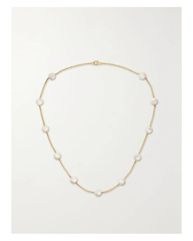 Mikimoto Kette Aus 18 Karat Gold Mit Perlen - Weiß Weiß