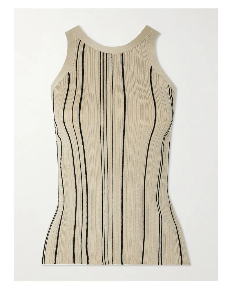 Totême Tanktop Aus Gestreiftem Rippstrick - Neutral Neutral