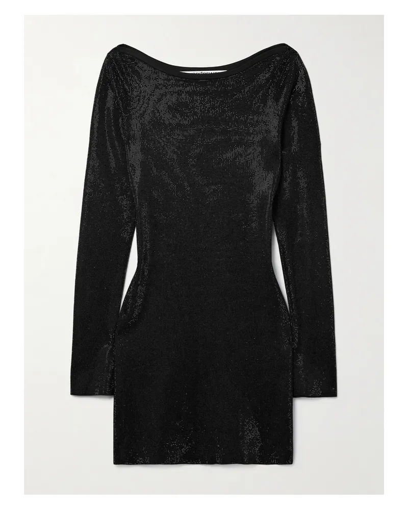 Alexander Wang Minikleid Aus Jersey Mit Kristallen - Schwarz Schwarz