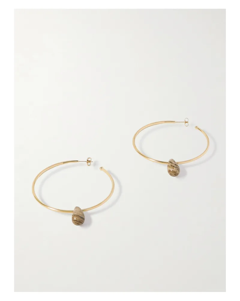 Isabel Marant Große Goldfarbene Creolen Mit Achaten Gold