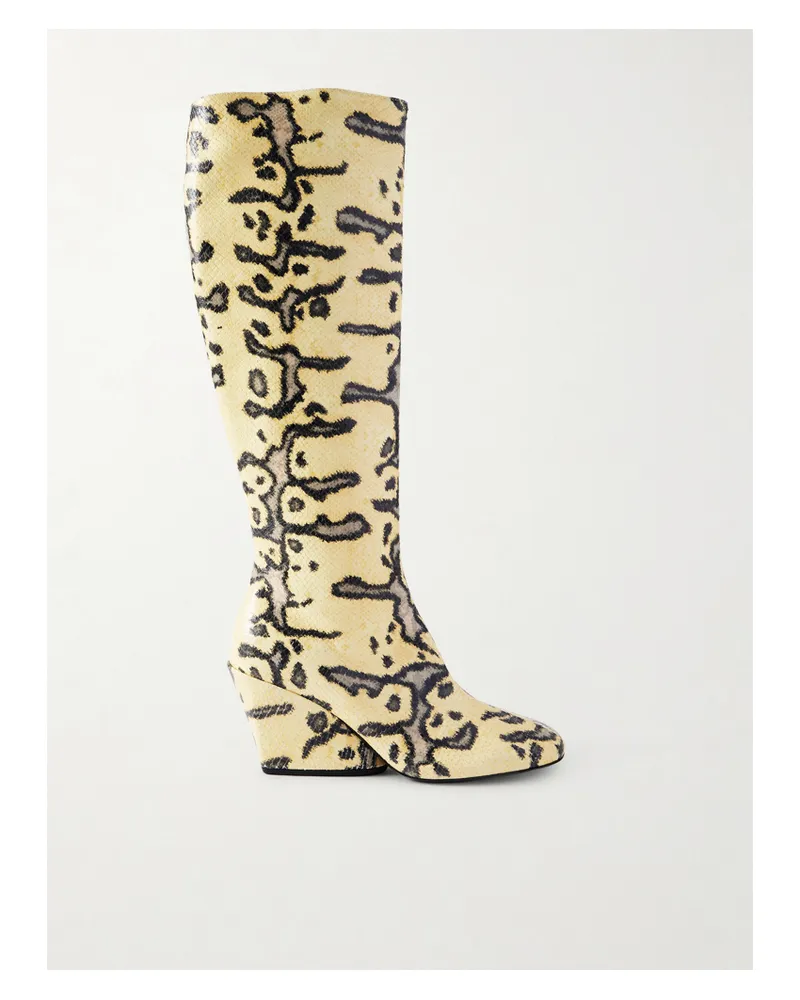 Proenza Schouler Slant Snake-effect Leather Knee Boots - Animal Print Animal