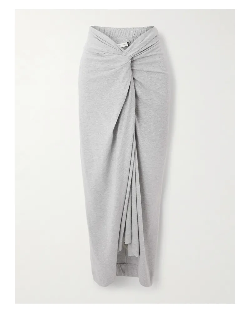 Dries van Noten Midirock Aus Baumwoll-jersey Mit Twist-detail - Grau Grau