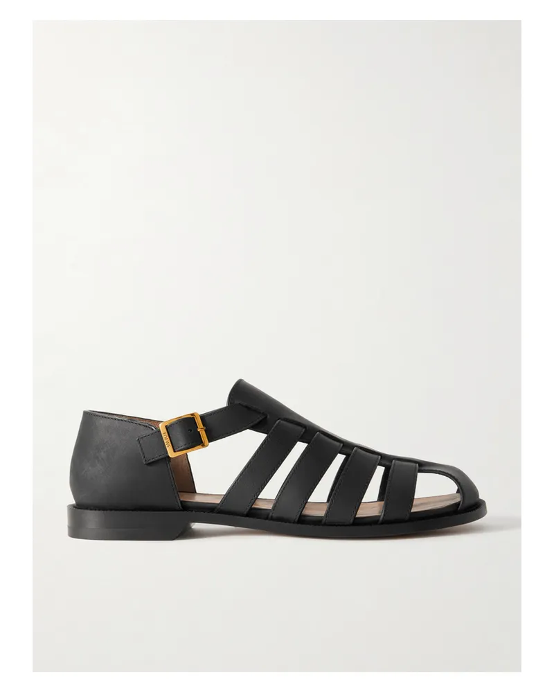 Loewe Campo Sandalen Aus Leder Mit Cut-outs - Schwarz Schwarz