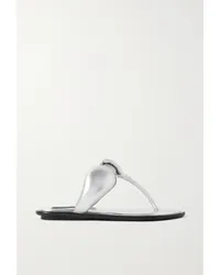 Emilio Pucci Sandalen aus Gepolstertem Metallic-leder Silber