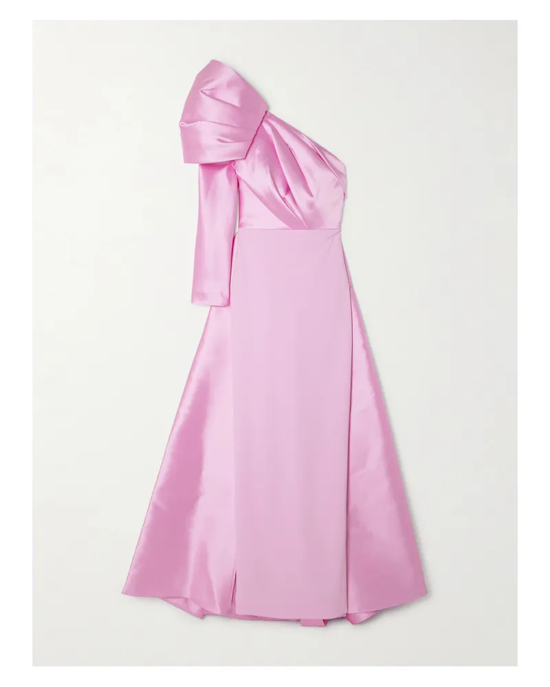 Solace London Malia Asymmetrische Robe Aus Crêpe Und Glänzendem Twill - Pink Pink