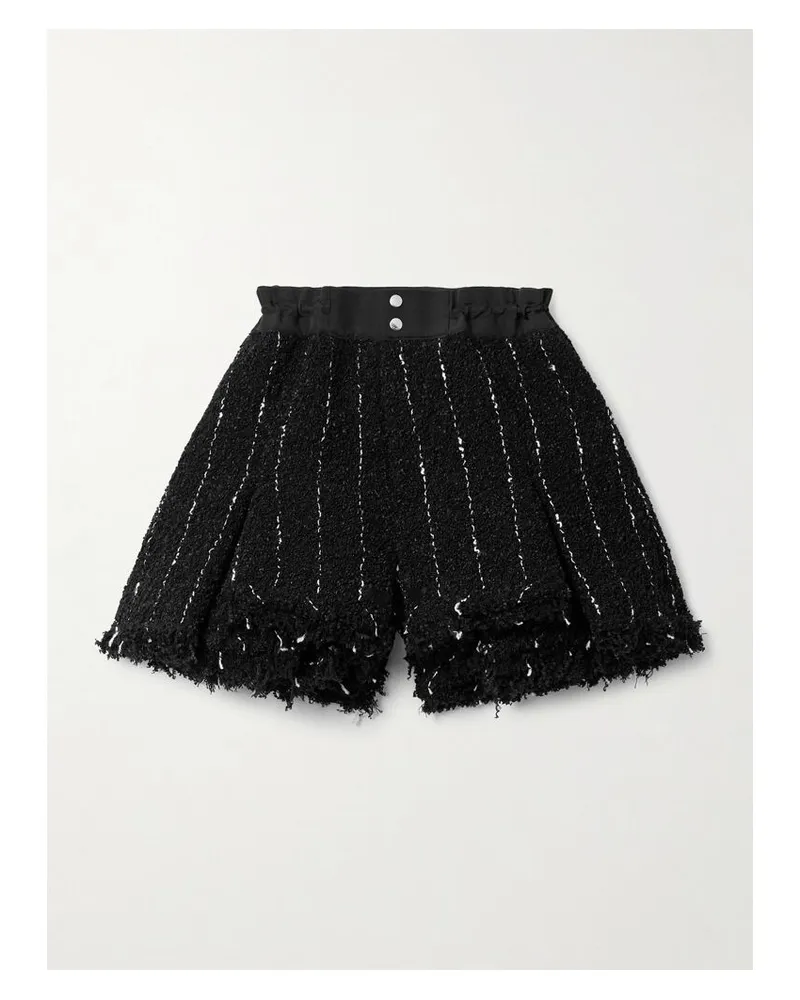 Sacai Shorts Aus Bouclé Mit Nadelstreifen - Schwarz Schwarz