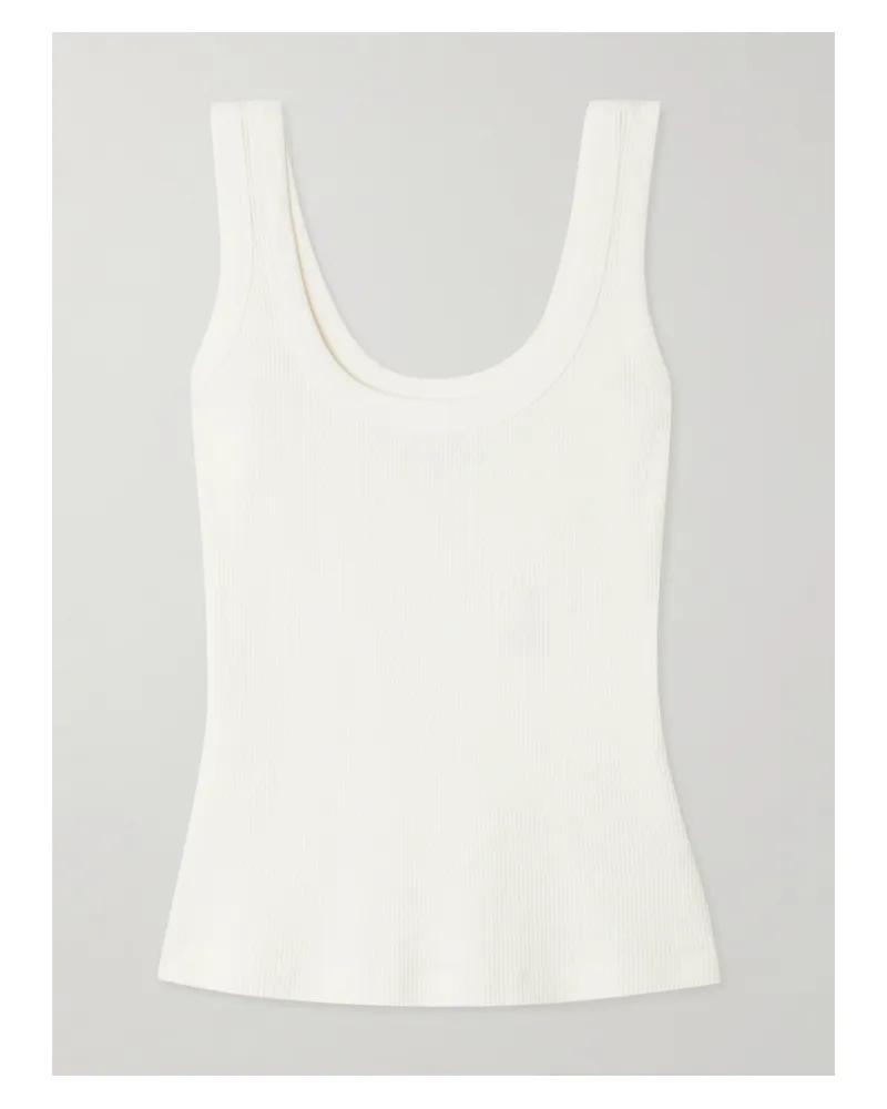 Citizens of humanity Faye Tanktop Aus Einer Gerippten Mischung Aus Biobaumwolle Und Tencel™ Lyocell Mit Stretch-anteil - Wollweiß Wollweiß
