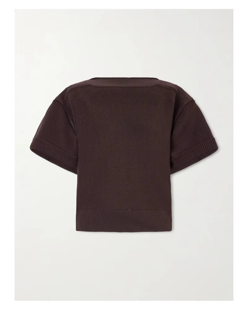 Sacai Ribbed-knit Top - Brown Brown